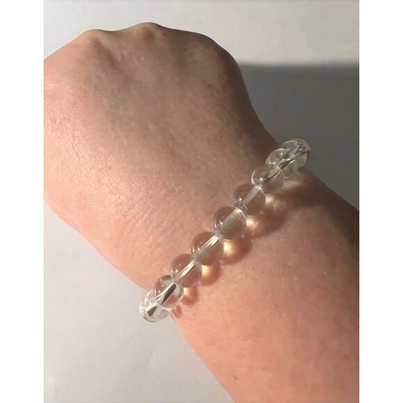 Clear Quartz Beaded Bracelet - 8mm - Stretches - Picture 3 of 4